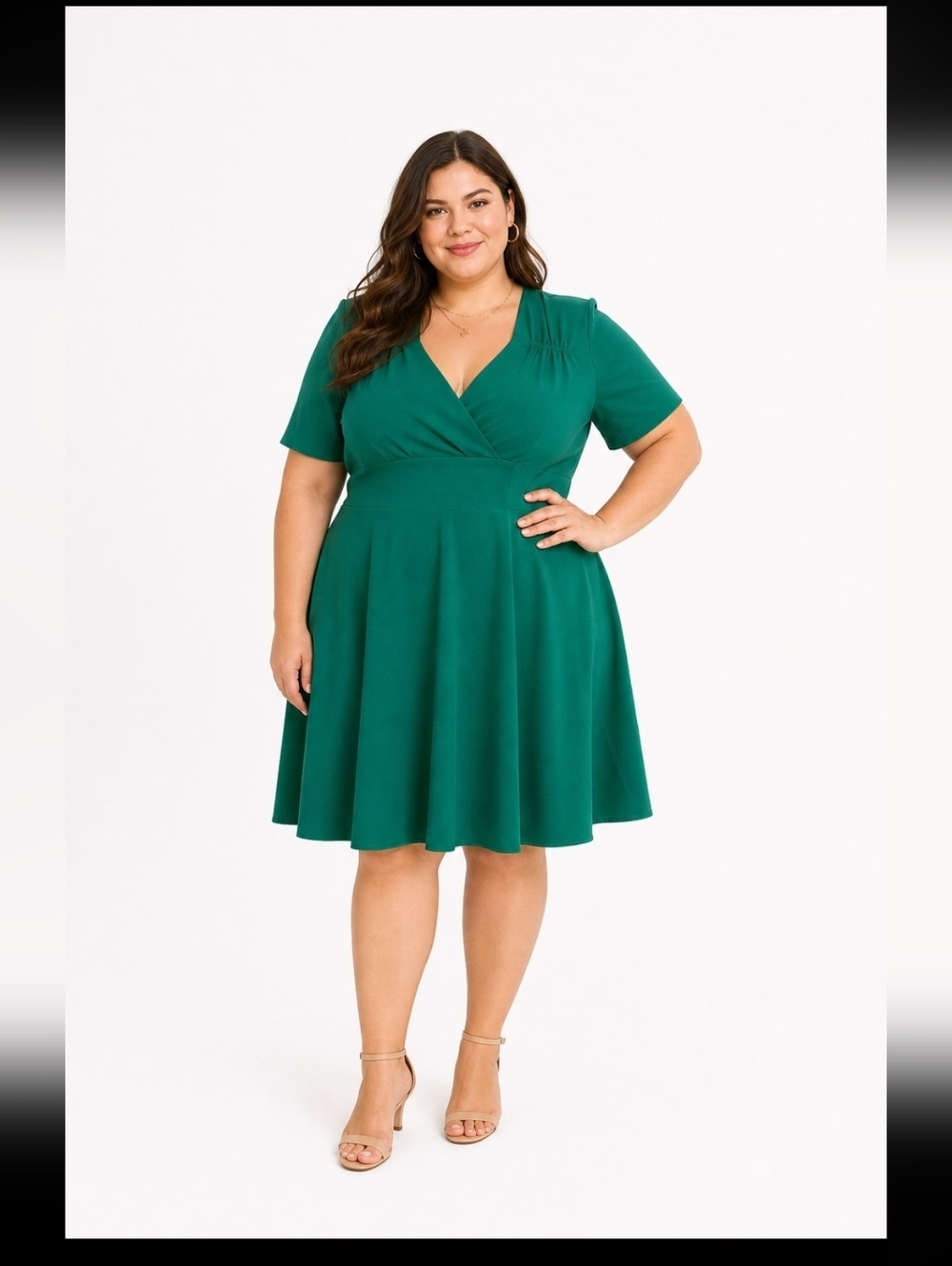 Muxxn Boutique 2XL Midi Green Dress A line Swing Flared Party Wedding 1950s
